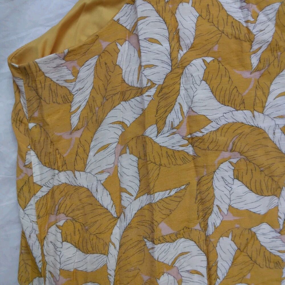 Nine West Textured Tiered Dress Sleeveless Yellow Summer Lined Womens Large - Picture 14 of 14